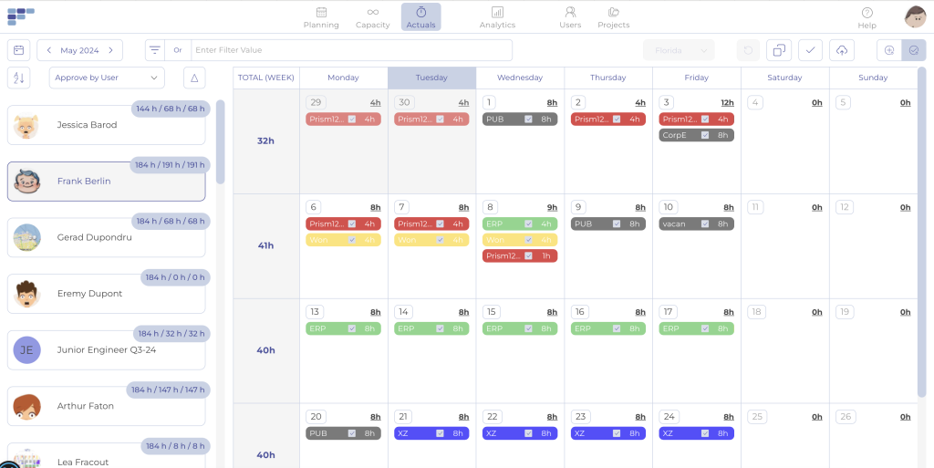 Teambook Actuals Time Approval